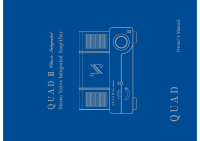 Quad II-Classic-Integrated - Owners Manual 